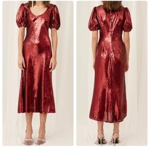 Keepsake Farewell Sequin Midi Dress, Size XS